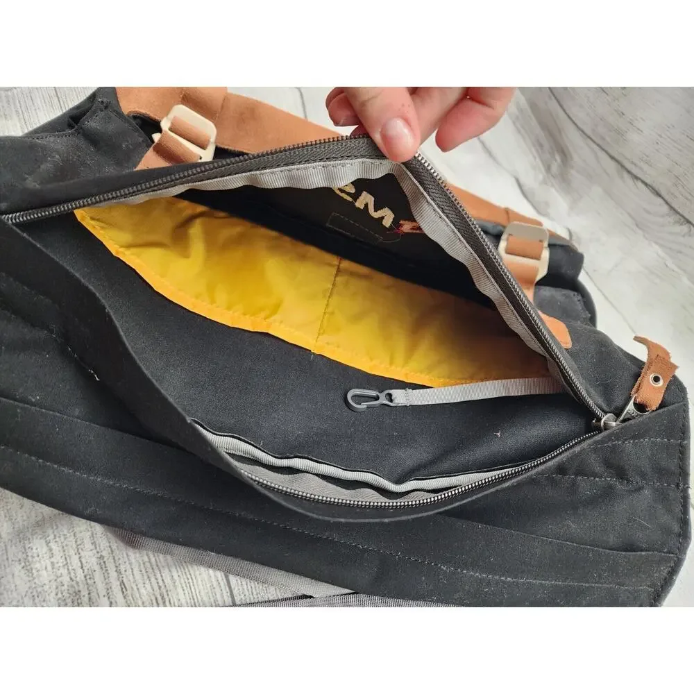 Cotopaxi Canvas Shoulder Messenger Laptop Bag Brown Leather Trim KPong 15 L